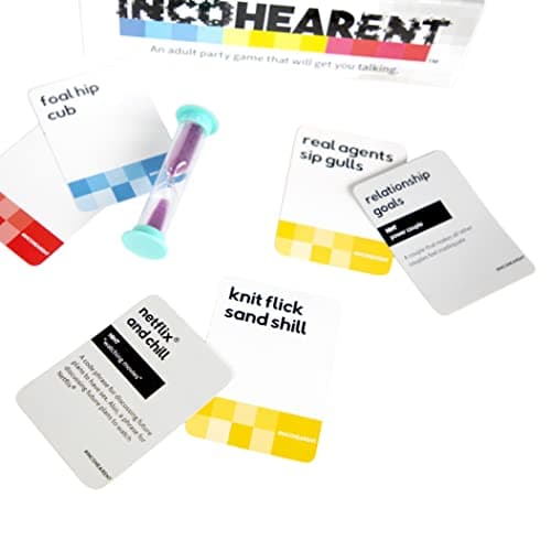WHAT DO YOU MEME? Incohearent, The Guess The Gibberish Party Game by Relatable, A Funny Card Game for Adults, Great for Game Night Games, Includes 400 Cards, Instructions, and 1 Sand Timer