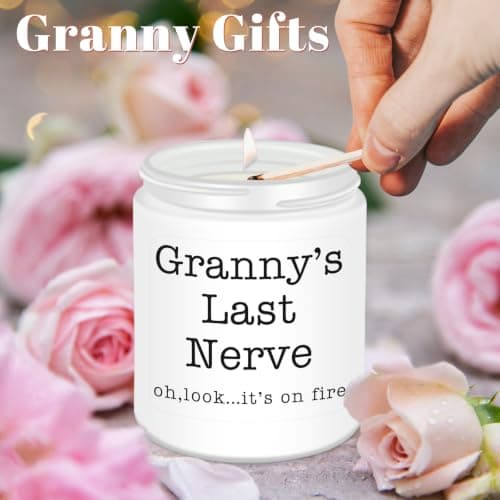 Homsolver Granny Gifts,Gifts for Grandma from Granddaughter Grandson, Christmas, Birthday, Mother and Grandparents Day, Scented Candles, Granny’s Last Nerve B0H44HNW9R