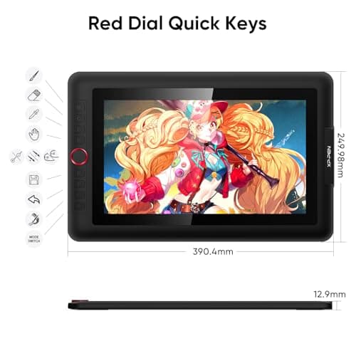 XPPen Drawing Tablet with Screen Full-Laminated Graphics Drawing Monitor Artist13.3 Pro Graphics Tablet with Adjustable Stand and 8 Shortcut Keys (8192 Levels Pen Pressure, 123% sRGB)