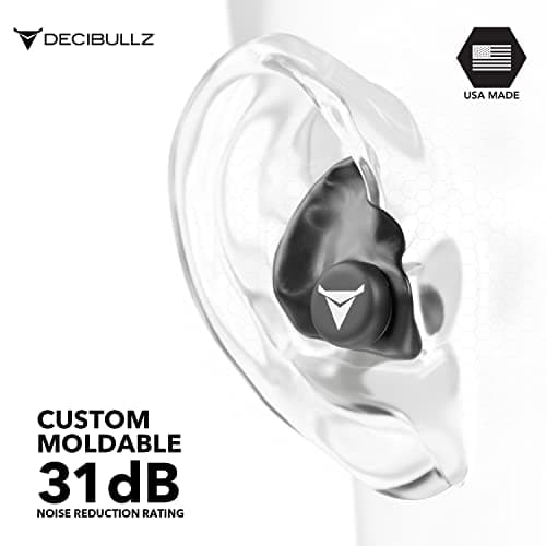 Decibullz - Custom Molded Earplugs, 31dB Highest NRR, Comfortable Hearing Protection for Shooting, Travel, Work and Concerts