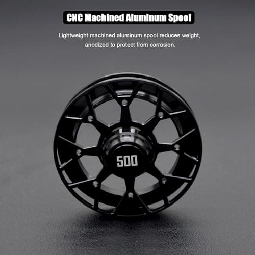CAMEKOON Snow Fall 500 Inline Ice Fishing Reel, 3+1 Ball Bearings and 2.5:1 Gear Ratio, Magnetic Drop Speed Control, Free Spool Release Trigger, CNC-Machined Aluminum Spool, Smooth Carbon Drag