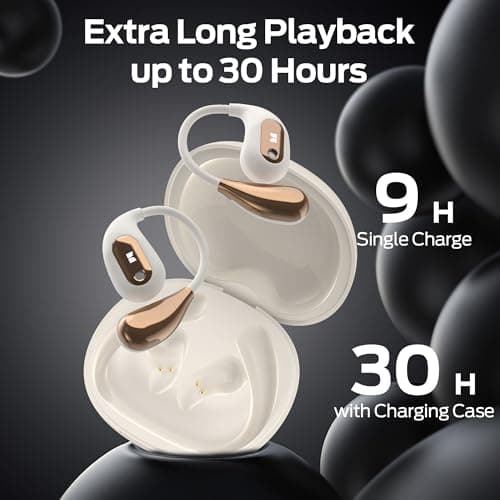 Monster Open Ear AC210 Headphones, Bluetooth 5.4 Earphones Stereo Sound,30 Hours Playback, Type-C Charging, HD Clear Calls, IPX5 Waterproof Open Ear Earbuds,Rose Gold