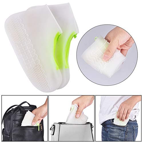 ydfagak Shoe Covers Waterproof Reusable Foldable Not-Slip Rain Shoe Covers with Zipper,Shoe Protectors Overshoes Rain Galoshes for Kids Men and Women