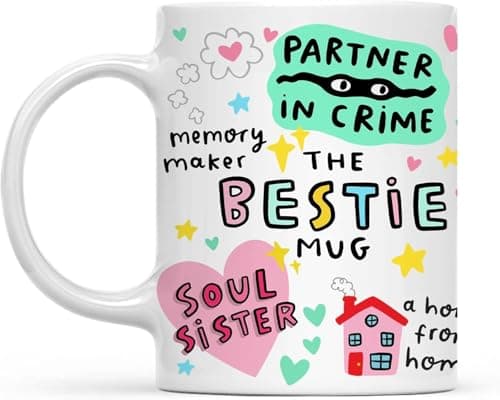 Gossby Bestie Coffee Mug - Best Friend Gift For Women - Friendship Gift for Female Friend - Friendship Gifts For Women Birthday - Gifts For Close Female Friends - 11oz White Ceramic Cup