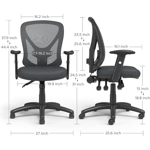Staples Carder Ergonomic Task Chair, Mesh, Ergonomic, Lumbar Support, Adjustable Height, Black