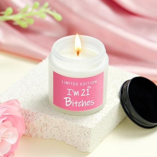 21st Birthday Gifts for Women Her Unique 21 Year Old Birthday Gifts for Female Her Funny Gift for 21 Year Old Female 21st Bday Decorations for Women - Wine Glass Toilet Paper Candle Makeup Bag B0CY1Z9QNV