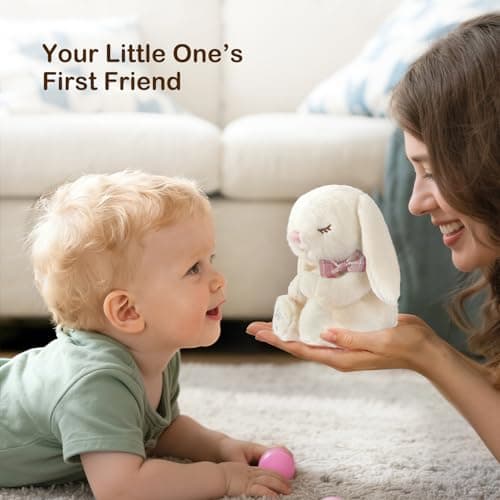 MyMateZoe Baptism Gifts for Girl, Great Christening, Dedication and Baptism Gift Set for Girl and Newborn Baby, Includes 7" Praying Bunny Plush Toy and Let Us Pray Baby Book in Keepsake Gift Box B0FP4P46HC