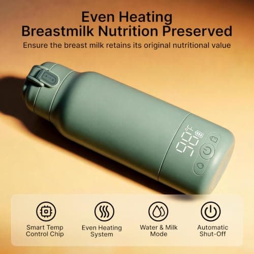 Fast Heating with Nutrients Preserved, Precise Temp Control, Dual Heating Modes for Breast Milk & Water, 17OZ Large Capacity Momcozy Portable Bottle Warmer for Breast Milk, Baby Travel Essentials B0DKHCWJ5G