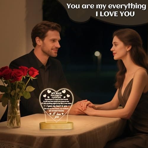 Gifts for Him, I Love U to My Husband's Gifts with Warm Light for Home Decor, Gifts for Birthday, Xmas,Holidays, A Thankyou Gifts for Him Husband Boyfriend My Man