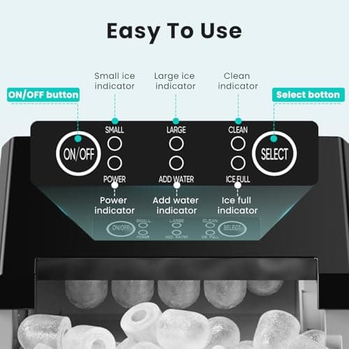OLIXIS Ice Maker Machine with Handle,26lbs in 24Hrs,9 Ice Cubes in 6 Mins,Auto-Cleaning Portable Ice Maker with Basket and Scoop, Countertop Ice Maker for Home/Kitchen/Camping/RV, Sleek Black