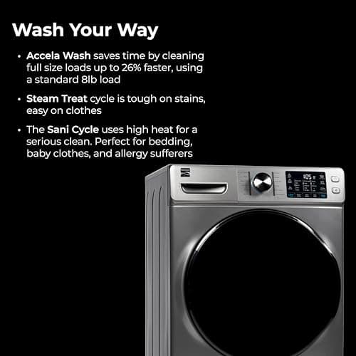 Kenmore 4.5 cu. ft. Front Load Washer with Stain Removing Steam Treatment - Reduce Laundry Time with Accela Wash - LED - ENERGY STAR Certified - Metallic Silver