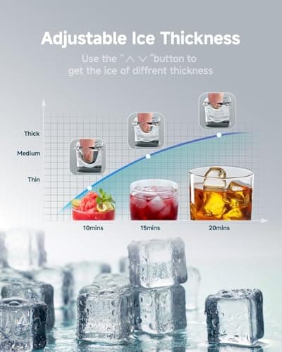 EUHOMY Commercial Ice Maker Machine,85lbs/24H,36 Ice Cubes in 8-12 Mins,Under Counter Ice Maker with Water Filter,12lbs Storage Capacity,Freestanding Ice Machine for Home/Bar/Cafe/Restaurant