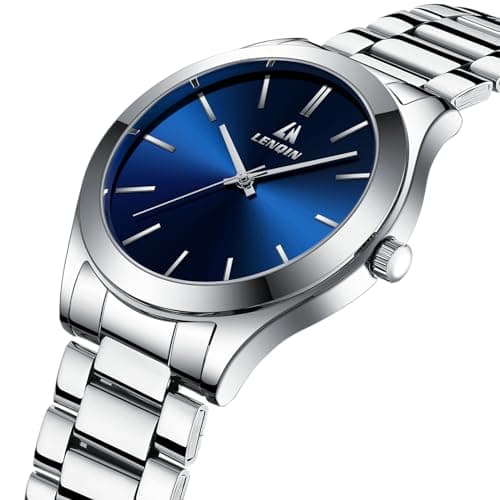 LN LENQIN Mens Watches Waterproof Stainless Steel Watch for Men Analog Quartz Fashion Business Designer Wristwatch