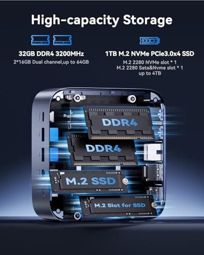 ACEMAGIC M1 Mini PC, Intel Core i9-11900H 32GB DDR4 1TB SSD, Mini Computers (4.9GHz, 8C/16T) PCIe3.0 Type-C/LAN 2.5G/HDMI/DP, 4K Triple Display 11 Pro Mini Desktop PC BT5.2/WiFi6/BT/for Home/Office