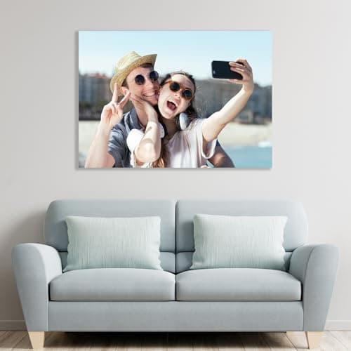 Personalized Picture Gifts Wall Art Ready to Hang by HD Printing Technology -Gift Wrapping Available-Same day Pick up Custom Metal Photo Prints Customized photo gifts with Natural Bamboo Base B0D1KDDFGD