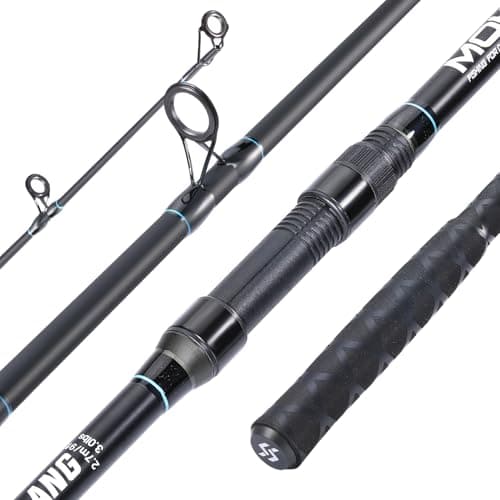 Sougayilang Spinning Fishing Rod, 3-Piece, Carbon Catfish Rod with EVA Comfortable Handle for Catfish and Carp Fishing, Medium/Heavy Power, 9'0"/10'0"/11'0"