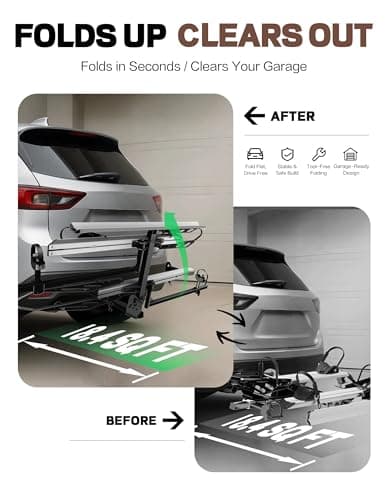 Young Hitch Mount Bike Rack with Ramp, 200 lbs. Capacity for 2 E-Bikes, Fat Tire and Standard, fits Cars, SUVs, RVs, Trailers with 2 Inch Receiver