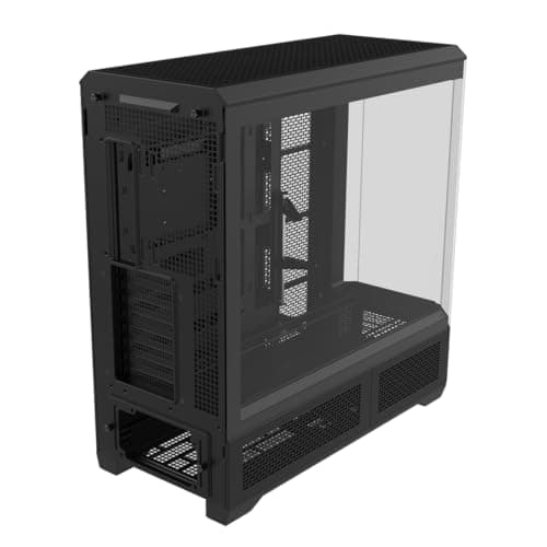 Thermaltake View 600 TG; Full Tower; 420mm Radiator Support; 480mm GPU Clearance; Hidden Connector Support; Rotatable PCIe Slots; 220mm PSU Clearance; Black; CA-11H-00F1WN-00