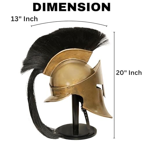 300 Spartan Helmet Medieval Armour King Leonidas Greek Spartan 300 Roman Helmet with Wooden Stand Rustic Vintage Home Decor Gifts