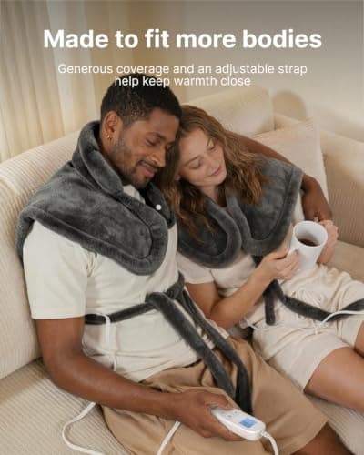 RENPHO Electric Heating Pad for Back Pain Relief, Birthday Gifts for Women Men Mom Dad Elderly, FSA Eligible Items Only List, Large Heat Pad for Neck and Shoulders, 24"x33", ETL Certified, Gray