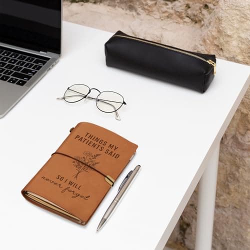 Nurses Appreciation Graduation Gifts for Women, LPN RN Nursing Student Gift for Nurses Week/Day, Engraved Refillable Notebook GiltGlimmer Nurse Gifts, Things My Patients Said Journal Leather Notebook B0GK6M9WZJ