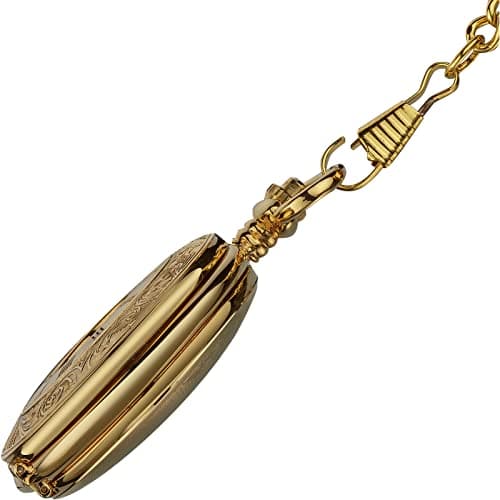 VIGOROSO Vintage Hand Wind Up Pocket Watches for Men, Mechanical Pocket Watch with Chain, Mens Skeleton Pocketwatch