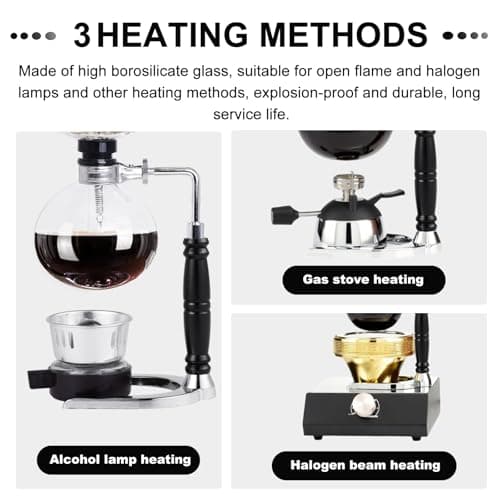 YUCHENGTECH Siphon Syphon Coffee Maker Tabletop Glass Siphon Pot Glass Technica Siphon Vacuum Coffee Maker(5 Cups(600ml))