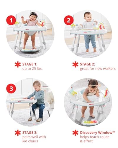 Skip Hop Baby Activity Center: Interactive Play Center with 3-Stage Grow-with-Me Functionality, 4mo+, Silver Lining Cloud