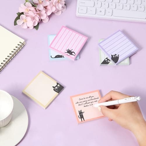 Mr. Pen- Black Cat Sticky Notes Set, 3" x 3", 6 Pads, 480 Sheets | Black Cat Sticky Notes, Memo Pads, Self-Stick Note Pad for Office, School, Home, Study & Organization B0D1PFBKGF