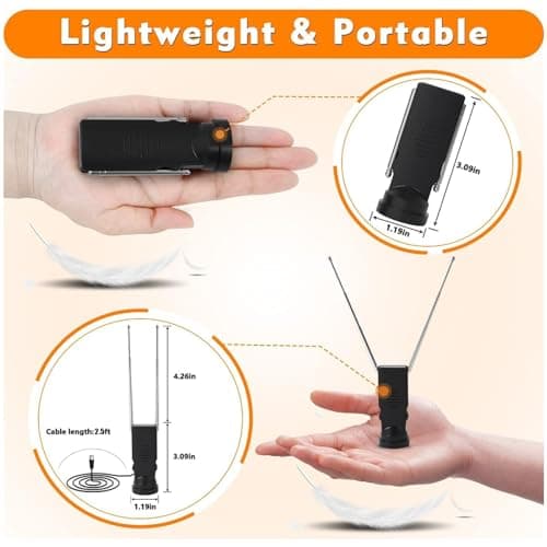 Bsadne Smart Indoor TV Antenna - Long Range Rabbit Ears, Cable-Free Digital HDTV Channels, Stickiness Base for Easy Placement in Both Home and Car