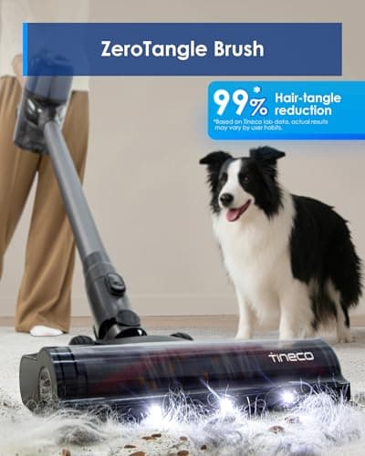 Tineco Pure ONE S30 Cordless Vacuum Cleaner, 150AW Powerful Suction, Zero Tangle Brush, Up to 65min Runtime, 6-Stage HEPA Filtration, PureCyclone Technology Stick Vacuum with Wall Mount Dock