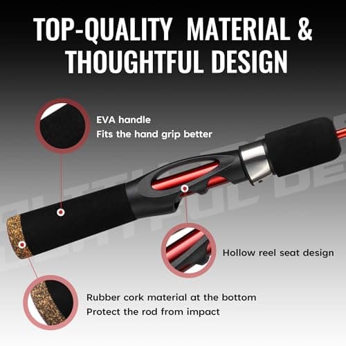 WIDDEN Ice Fishing Rod and Reel Combo, 27" Medium Light Spinning Ice Fishing Pole, Gear with Tackle Box Kit, Line, Lures for Saltwater, Freshwater Trout, Bass, Walleye