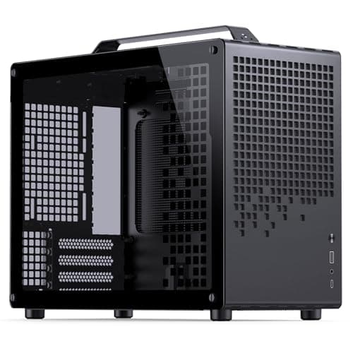 JONSBO/JONSPLUS Z20 Black Micro-ATX Mini Tower PC Case,with Detachable Carrying Handle, Mini Size, High-Performance Hardware Compatible, Support 240AIO, H160mm Cooler, Black