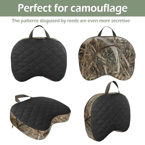 URMONA Portable Hunting Seat Cushion, 11.4 x 15.7 x 2.8in Thickening Lightweight Outdoor Cushion, Waterproof Sponge Dirty Proof Pad for Hunting, Camping, Stadium, Outdoor Sports, Fishing