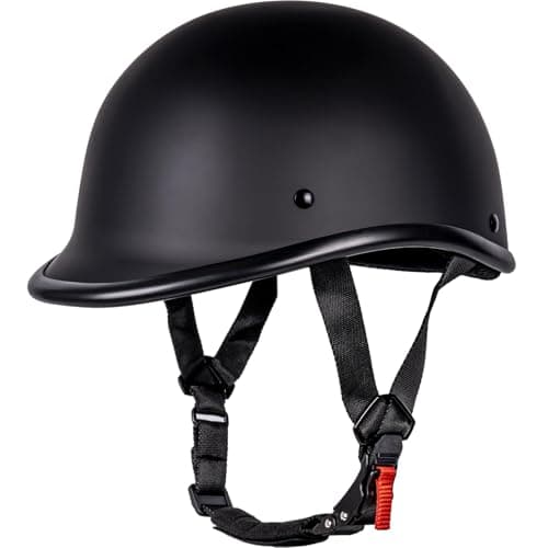 Yesmotor Half Helmet Polo Cap Half Shell Open Face Motorcycle Helmet - DOT Approved(Matte Black,Small)