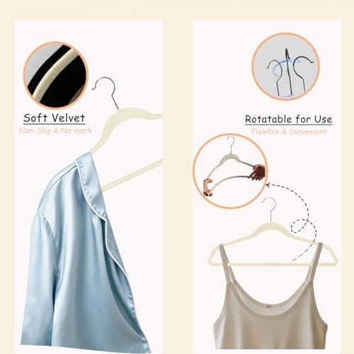 Urby Extra Wide Hangers for Plus Size Clothes, Ganchos para Colgar Ropa,21 Inch Super Plus Size Hangers Ideal for XL, XXL Shirts, Coats, Dresses, Etc. Velvet. Black. 24pk.