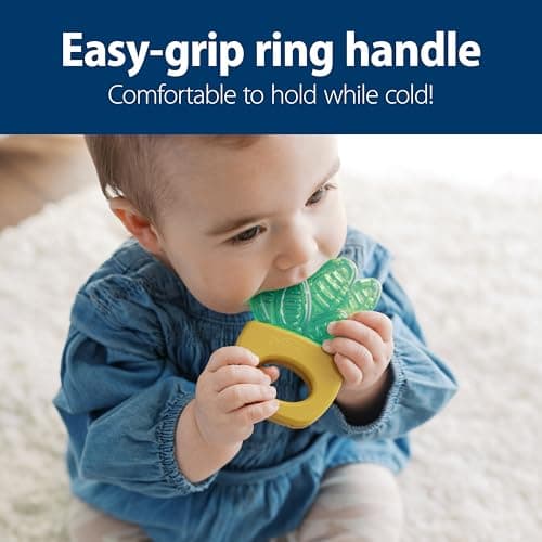 Dr. Brown's AquaCool Water-Filled Teether, Cooling Baby Teether Toy for Sore Gums, Green Cactus, BPA Free, 3m+, 2-Pack