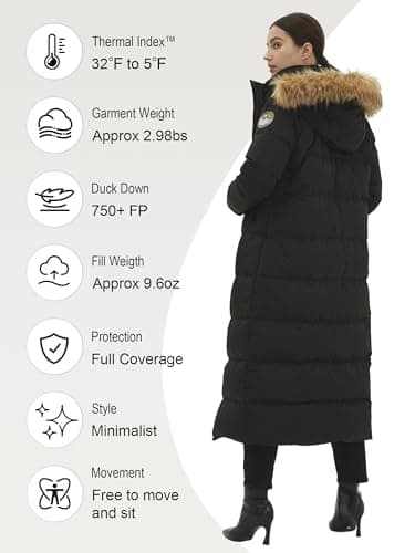 Fitouch Women's Waukee Long Down Coat Parka Jacket | 750+ Fill Power | Full-Length