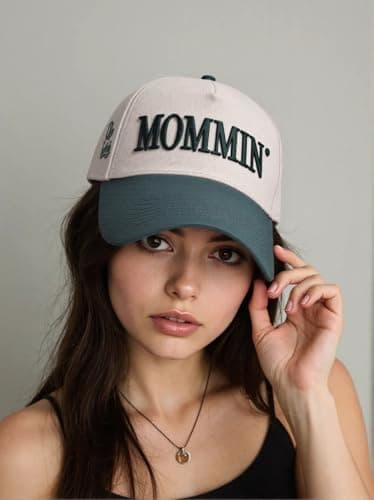 Funny Mommin Hat for Women, Mama Too Busy to Care Truck Hat Gifts Adjustable Washed Cotton Embroidered Mom Baseball Cap