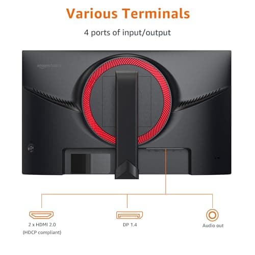 Amazon Basics 24 Inch (23.8 inch viewable) Gaming Monitor, FHD 1080P, 165Hz, VESA Compatible, Adaptive sync, 1ms Response, Black