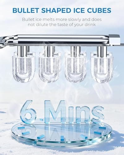 Antarctic Star Countertop Ice Maker Portable Ice Machine with Handle,Self-Cleaning Ice Makers, 26Lbs/24H, 8 Ice Cubes Ready in 6 Mins for Home Kitchen Bar Party (Grey)