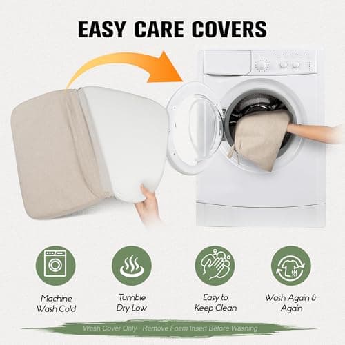 kingphenix Dining Chair Cushions Set of 4, 2.5 inch Thick Kitchen Chair Pads with Ties, Non Slip Bottom, Removable Washable Cover, 17” x 16”, Beige