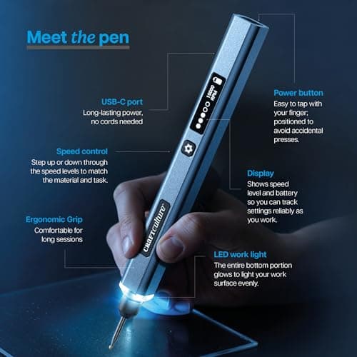 Cool Birthday Gift Ideas - Engraver Pen Tool - Teen Boy Gifts - Unique Gifts for Women, Teenage Girl - Craft Kits for Adults EtchMate Engraving Pen for Metal, Wood, Glass, Plastic & All Materials B0FRNNZZZH