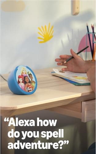 Amazon Echo Pop Kids (newest model), Enjoy age-appropriate audiobooks, sleep routines and Alexa+ experiences to create and learn, Disney Princess design B0CB9PF1N6