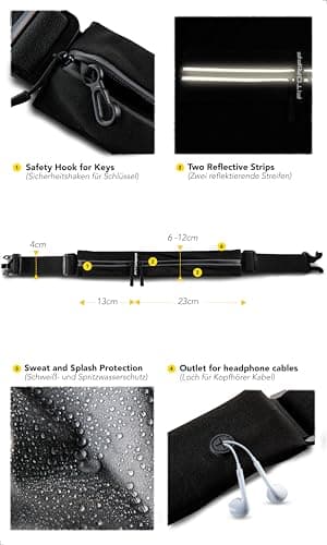 Fitgriff® Running Belt for Men & Women - Secure Jogging Pouch for Phone, Keys & Essentials - For All Cell Phones