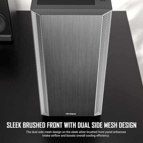 Antec P7 S, 4 x 120mm PWM Fans Included, Dual Side Front Mesh Intake, 360mm Top Radiator Support, Type-C 3.2 Gen 2, Sound-Dampening Side Panels, Mid-Tower ATX PC Case