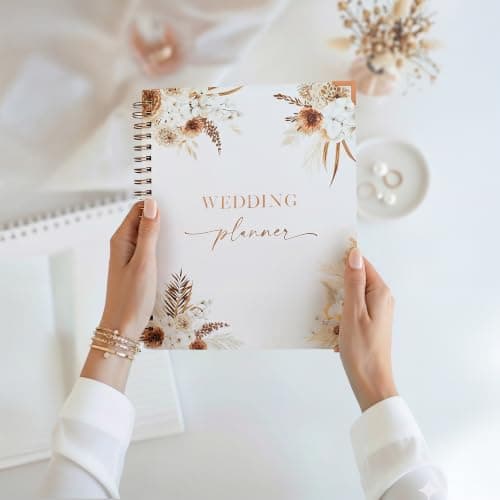 Beautiful Boho Wedding Planner Book and Organizer - Enhance Excitement and Makes Your Countdown Planning Easy - Unique Engagement Gift for Newly Engaged Couples, Future Brides and Grooms,9 X 11 inches
