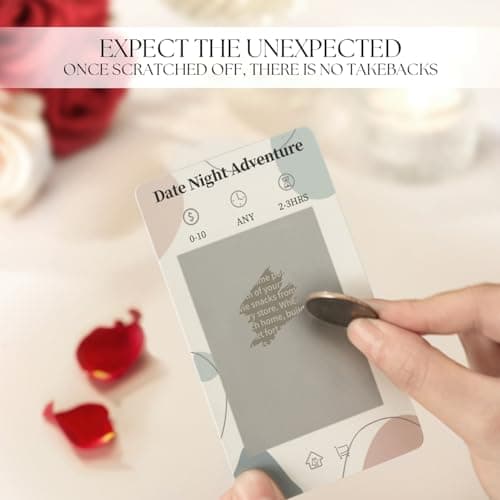 40 Date Ideas Card Games for Couples Date Night - Unique Date Deck Scratch Off Cards, Couples Gifts for Boyfriend Girlfriend, Romantic Wedding Anniversaries Newlywed Gifts for Him Husband Wife Bride