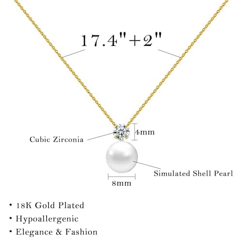 Bonus Mom Necklace from Daughter, Mother in Law Necklace from Son, Step Mom, Mother of the Groom Gifts, with Cubic Zirconia PEALICIOUS Single Pearl Necklace as Birthday Wedding Gift for Bonus Mom MIL B0F32L38F2