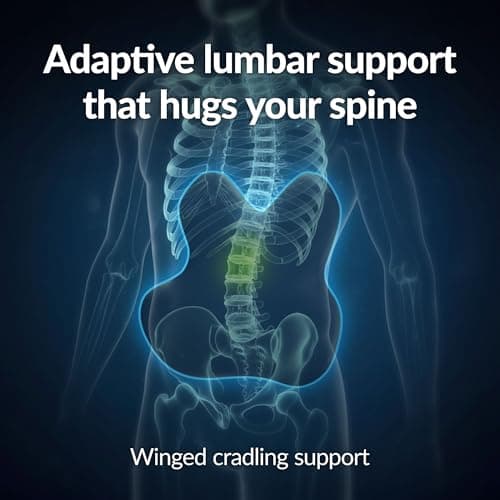Everlasting Comfort Lumbar Support Pillow for Office Chair - Memory Foam Back Cushion for Car Seat - Promotes Better Posture, Back Pain Relief - Ideal Gaming and Desk Chairs Work and Home Essentials